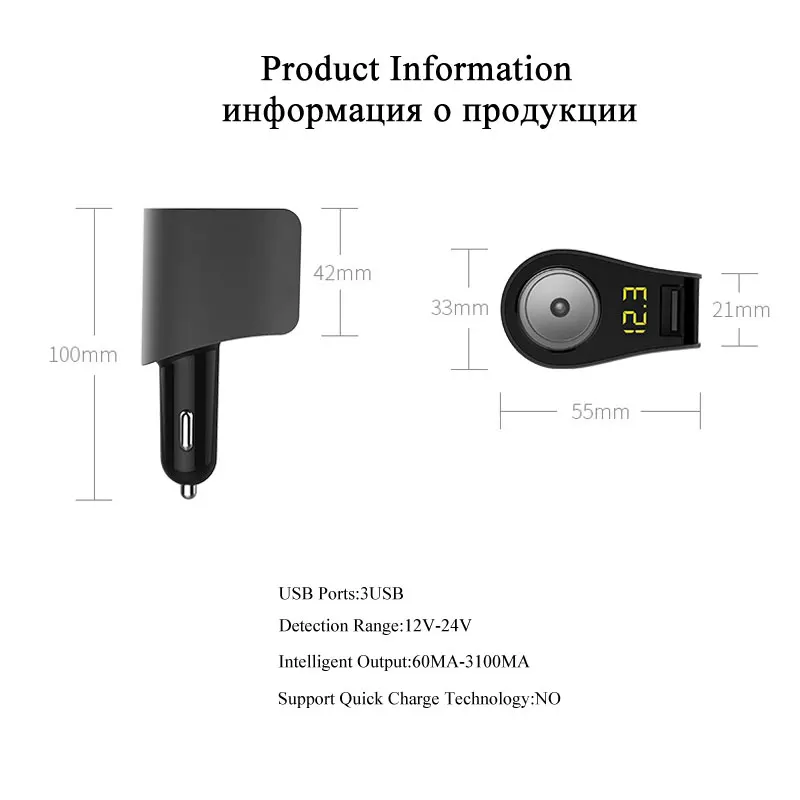 USB Automobilinis Įkroviklis, 3 USB Automobilinis Universalus 3.1 Lydinio Mobiliojo Telefono Įkroviklio Xiaomi 