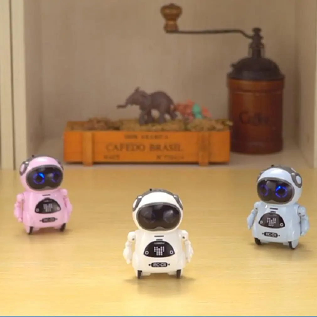1pcs Protingas Mini Pocket Robotas Walk Muzika, Šokių Žaislas Šviesos Balso Atpažinimo Pokalbį Kartoti Smart Interaktyvios Vaikų Dovanų