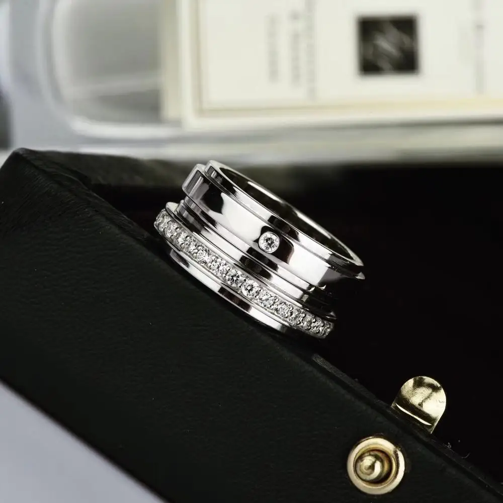 2020 Pasukite žiedą mados paprasta S925 sterlingas sidabro kalnų krištolas poroms žiedas vyrams ir moterims