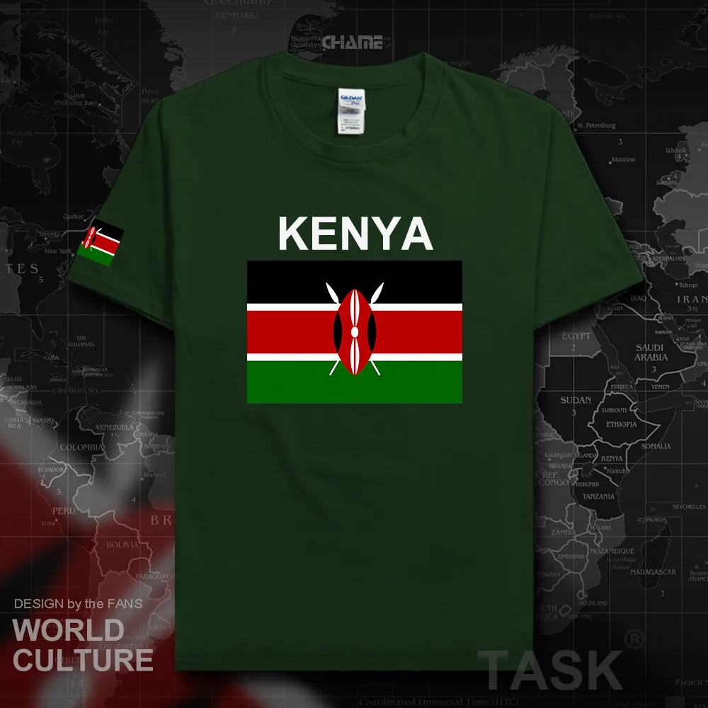 Respublika, Kenija Kenijos vyrai marškinėliai 2017 megztiniai tauta komandos marškinėlius medvilnės marškinėlius sporto drabužių tees šalies vėliava, KEN