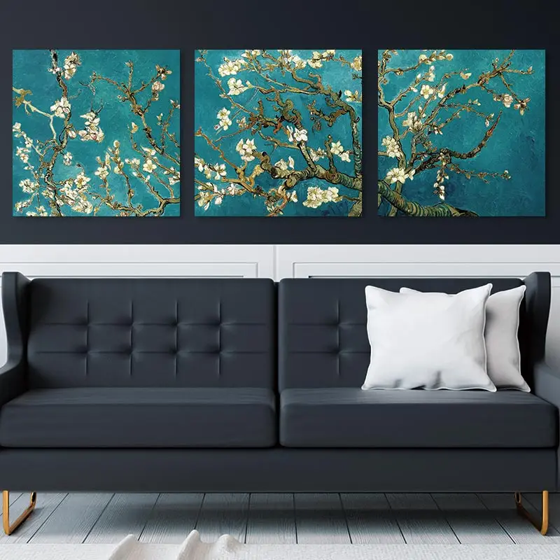 3 Plokštės Neįrėminti Abrikosų, Gėlių Žydi Sienos Aliejaus Tapybai Van Gogh Abstrakčios Drobės Tapybos Sienos, Nuotraukų, Plakatų ir grafikos
