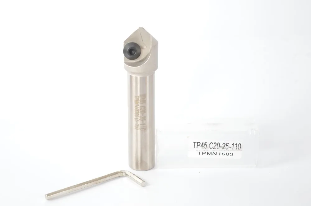 45 laipsnių 5mm-25mm cnc Chamfering gręžimo įrankio laikiklis TP45 C20-25-110, TCMT TPKN 1603