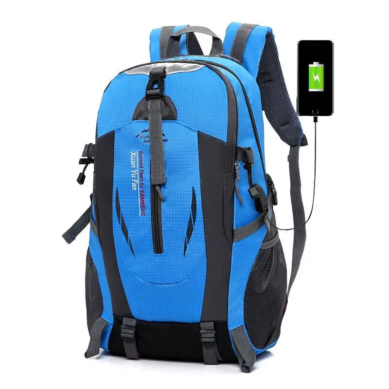 Atsparus vandeniui USB unisex vyrų kuprinė kelionės paketą sportinis krepšys pack Lauko Alpinizmo Pėsčiųjų Laipiojimo, Kempingas kuprinė vyrų