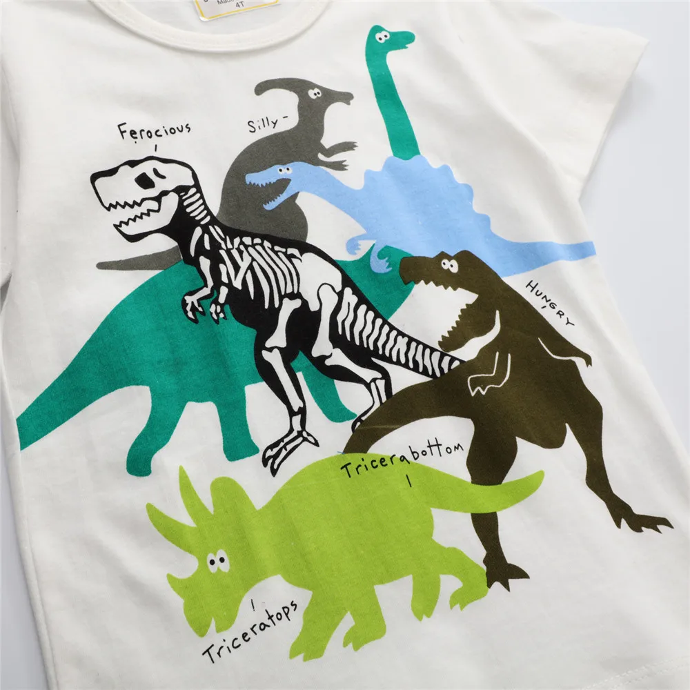 Šokinėja Metrų Naują Atvykimo Vasaros Dinozaurai Spausdinti Mielas Medvilnės Berniukų, Mergaičių T shirts Karšto Pardavimo Kūdikių Drabužiai Viršūnės
