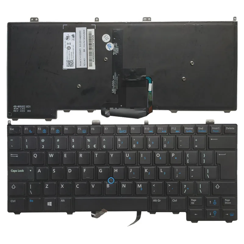 98% NAUJAS DELL Latitude E7440 nešiojamojo kompiuterio Klaviatūra UI Pelės Žymiklį apšvietimu 00K1C8 V141025AR1