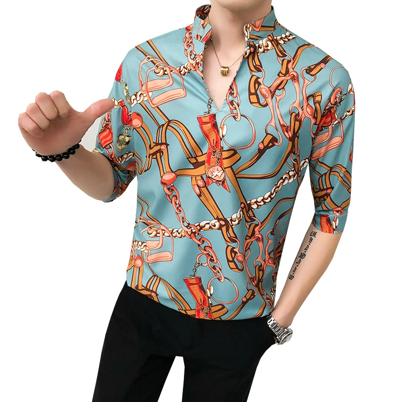 Retro Prabanga Marškinėliai Vyrams Prarasti Pusė Rankovių Megztinis Atsitiktinis Marškinėliai Camisa Masculina 2020 Prekės Streetwear Socialinės Palaidinė Homme