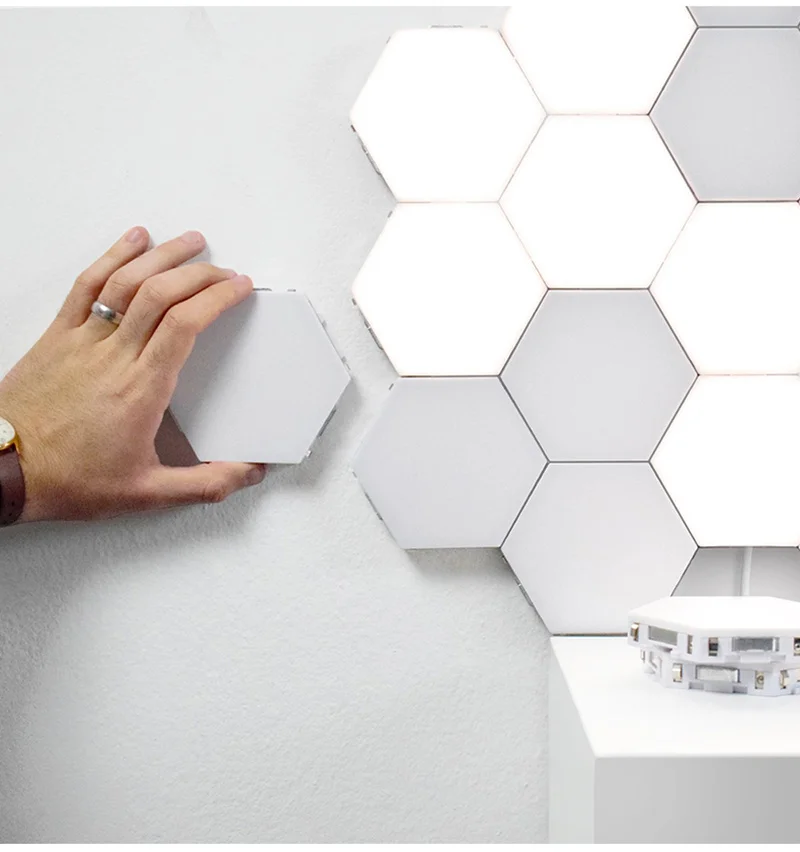Palieskite Jutiklio LED Sienos Lempos Splicable Smart Home Miegamasis Quantum Šešiakampis Lempos 