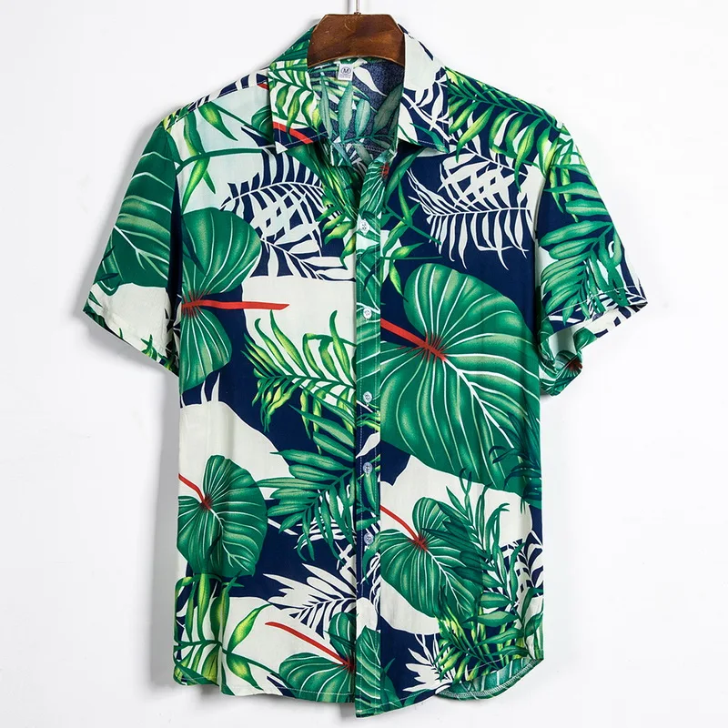 Havajų Marškinėliai Vyrams Drabužius 2019 M. Vasarą Camisa Havaiana Marškinėliai Kokoso Medžio Atspausdintas Trumpas Rankovės Mens Smėlio Paplūdimio Drabužiai palmių