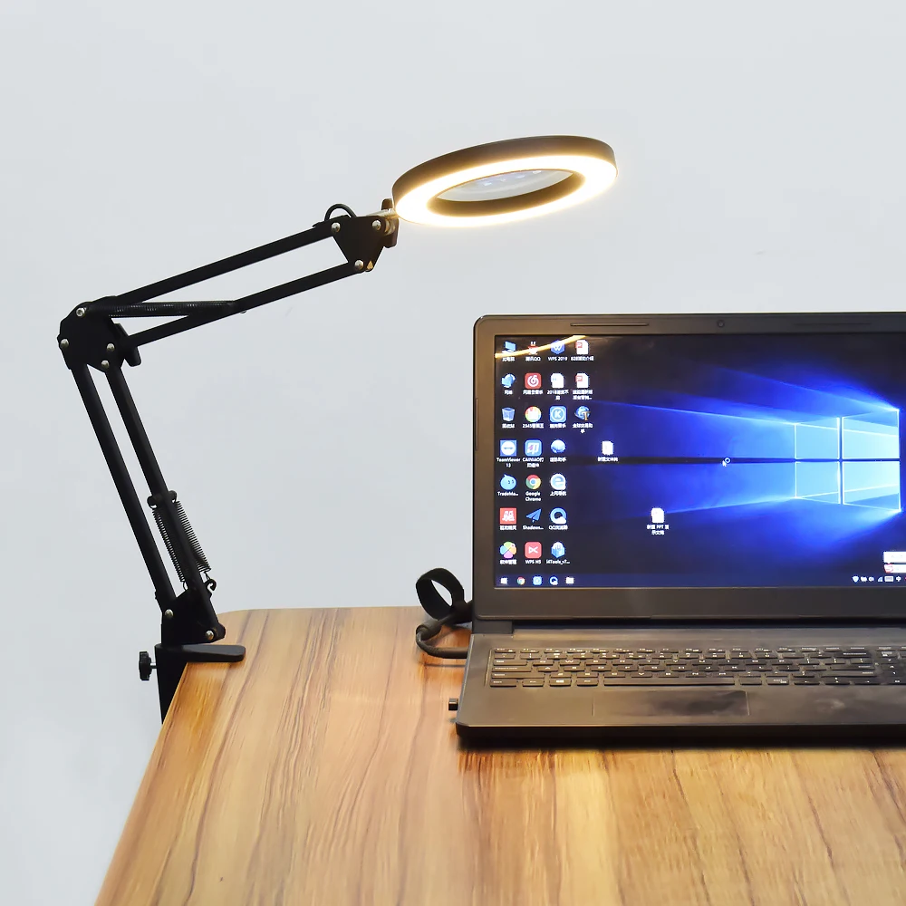 EOOKU Stalo Lempa LED Lemputė USB 5x Didinamojo Stiklo Lankstus Rokeris 3 Spalvų Energijos Taupymo Akių Apsauga Skaityti Suvirinimo Grožis