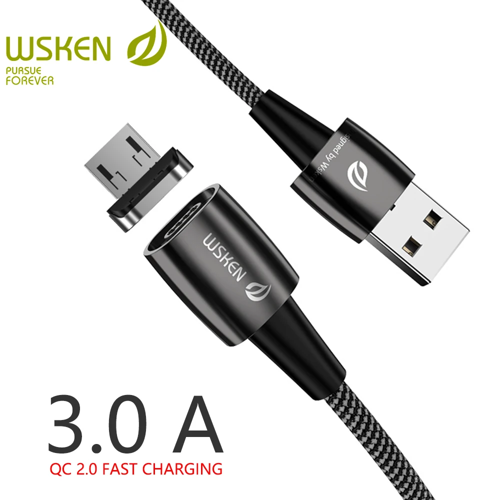 WSKEN X1 Pro Micro USB Kabelis USB Magnetinio Kabelis 3A Greitai Magnetinio Apmokestinimo 