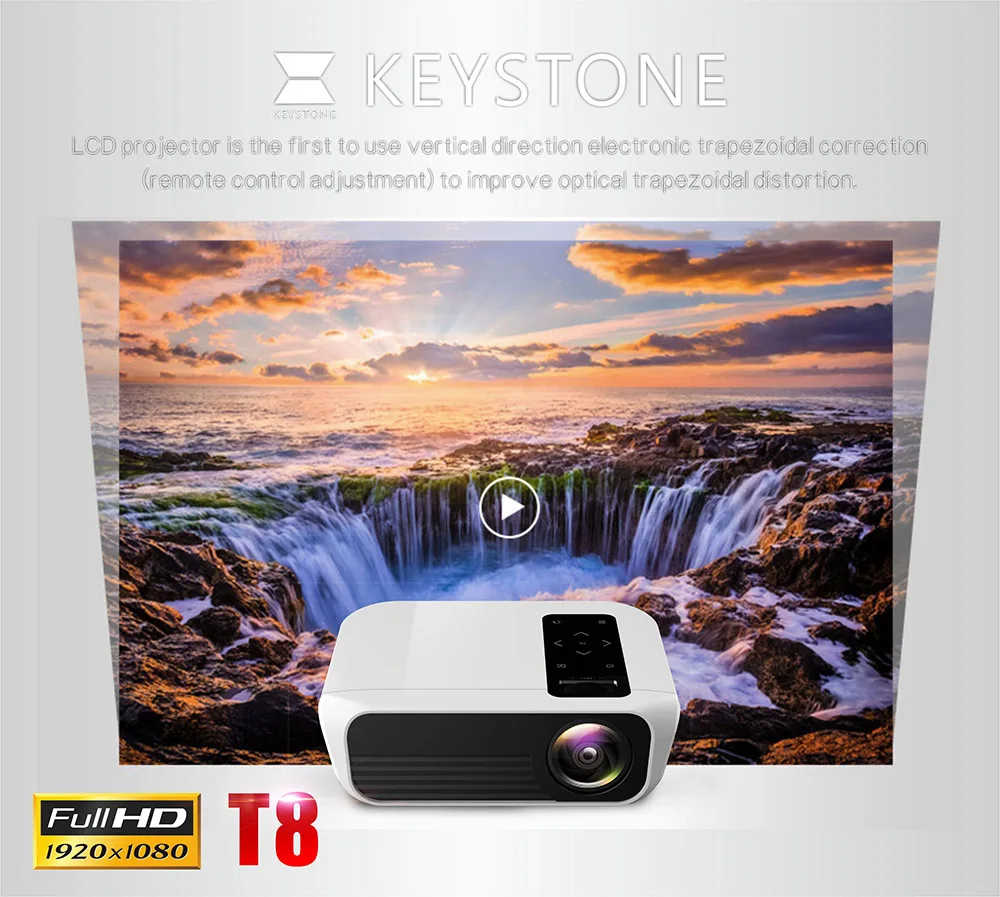 TOPRECIS T8 4K Projektoriaus Full HD 1080p 