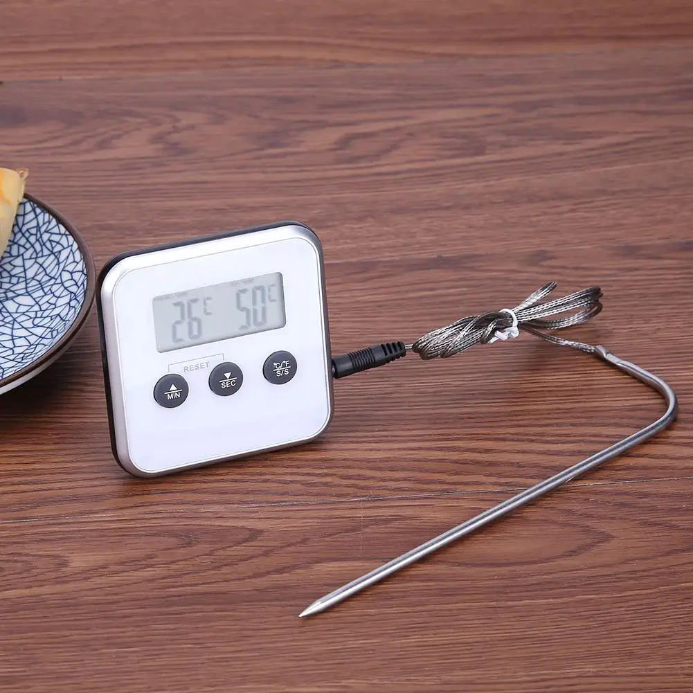 Elektroninis Termometras Laikmatis Maisto Mėsos Temperatūros Matuoklis Matuoklis su Zondu, Signalizacijos ir Termometras