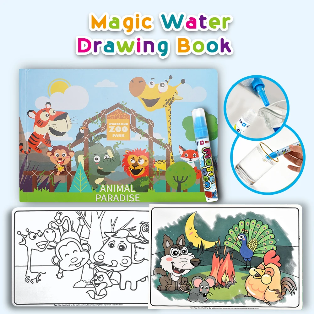 Montessori Žaislai Daugkartinio Naudojimo Spalvinimo Knygelė Magija Vandens Piešimo Knyga Valdybos Jutimo Ankstyvojo Lavinimo Žaislai Vaikams Gimtadienio Dovana