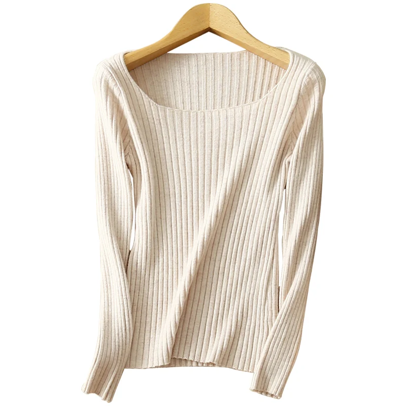 2019 m. pavasarį vientisos spalvos kašmyro megztinis moteriška trumpas megztinis megztinis plonas lieknėjimo megztinis didelis apvalios kaklo dugno megztinis
