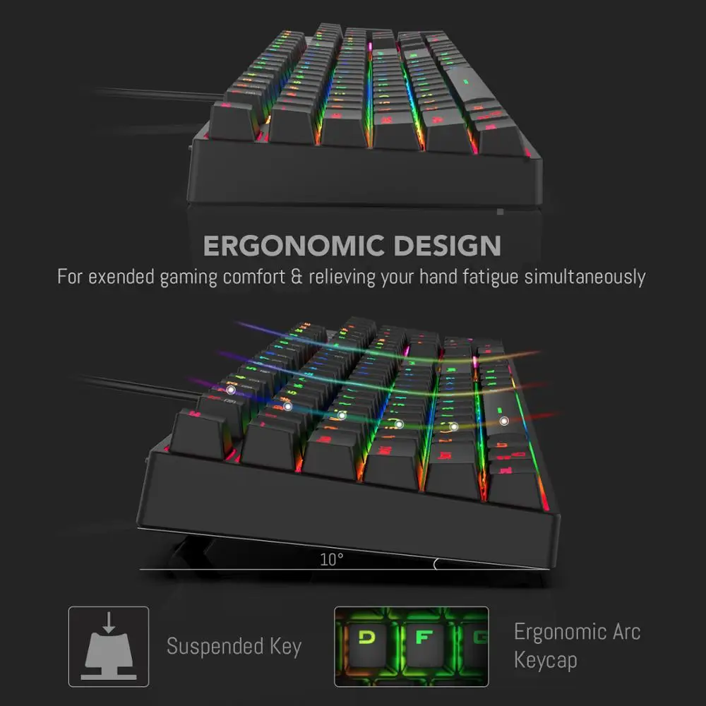 Redragon K582-BA Combo Laidinio Mechaninė Žaidimų Klaviatūra ir M711 Kobra Žaidimų Pelės 10000DPI 7 Programable Mygtukai RGB LED už CS