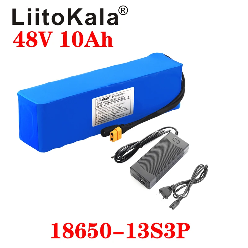 LiitoKala 48V 10ah 48V akumuliatoriaus Ličio Baterija 2000W elektrinių dviračių baterijos Pastatytas 50A BMS XT60 Kištuko+4.6 V 2A įkroviklis