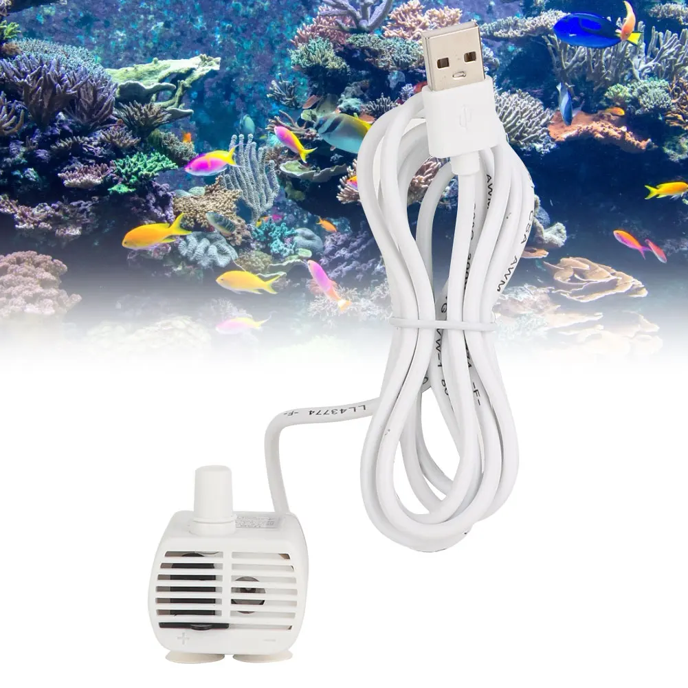 200L/H Mados USB Mini Siurblys, Panardinami Vandens siurbliai Skirti Žuvų Akvariumas Pet Vandens Balionėlis, atsparus Vandeniui ir Tinka Akvariumas