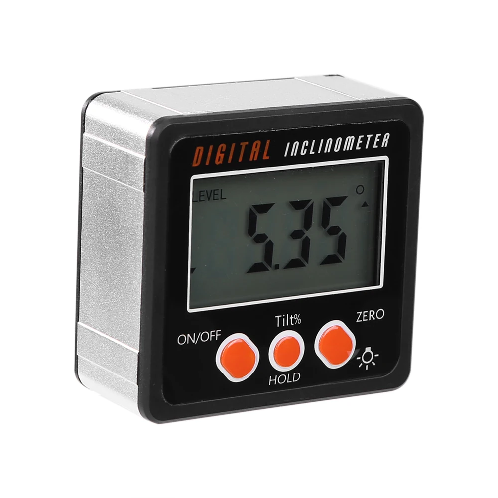 Elektroninių Matlankis Skaitmeninis Inclinometer 0-360 Aliuminio Lydinio Skaitmeninis Kampine Lauke Kampo Matuoklis Matuoklis Magnetai Pagrindo Matavimo įrankis