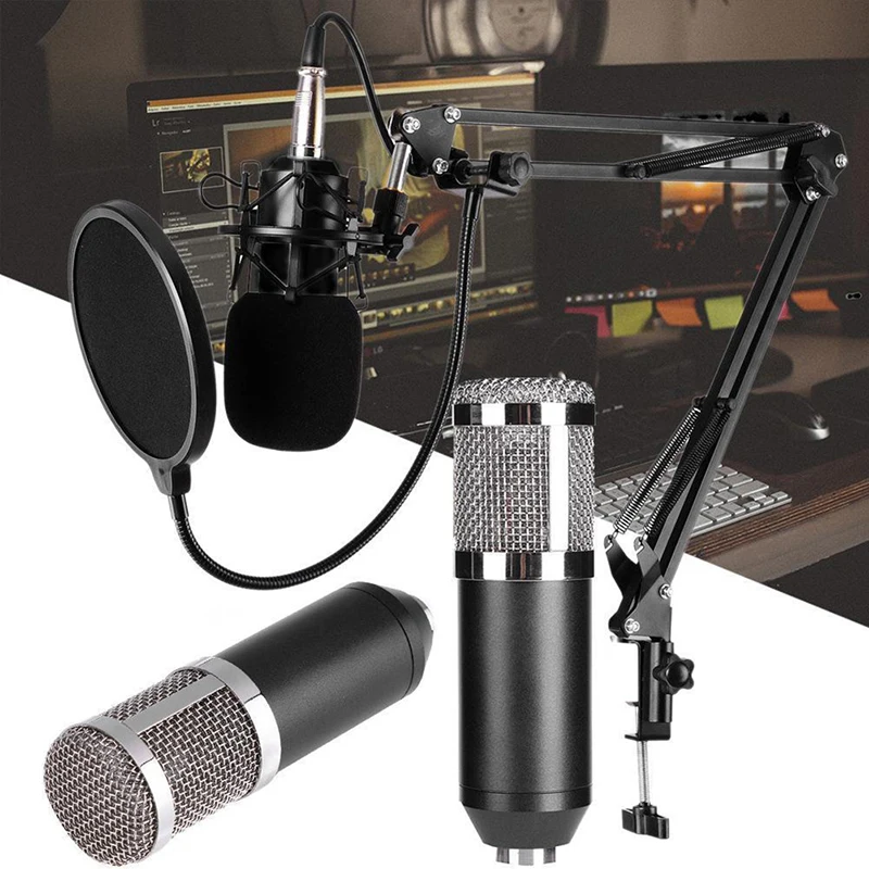 3.5 MM BM800 Dinaminis Kondensatorius, Laidinis Mikrofonas Mic Garso Studija Dainavimo Įrašymo Rinkinys KTV Karaoke Su Shock Mount