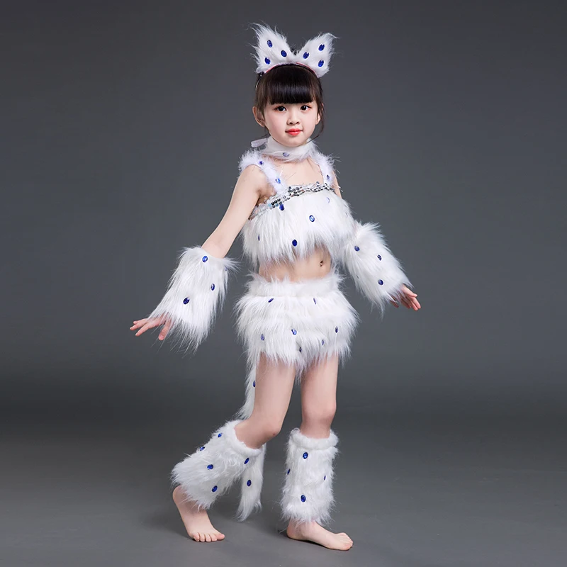 Balta katė cosplay mergaičių seksualus katės mergina, cosplay kostiumai, fox mergina cosplay gyvūnų šokio kostiumai vaikams, helovyno cosplay