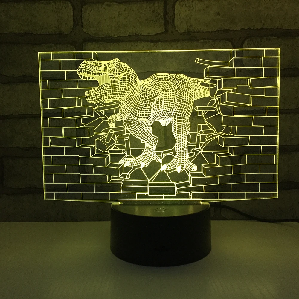 Dinozaurų Sienos LED RGB Naktį Šviesa 7 Spalvų Kaita, Stalas Šviesos 1842 Veiksmų Skaičius, PVC, Vaikams, Žaislai, Brinquedos Kalėdų Dovana
