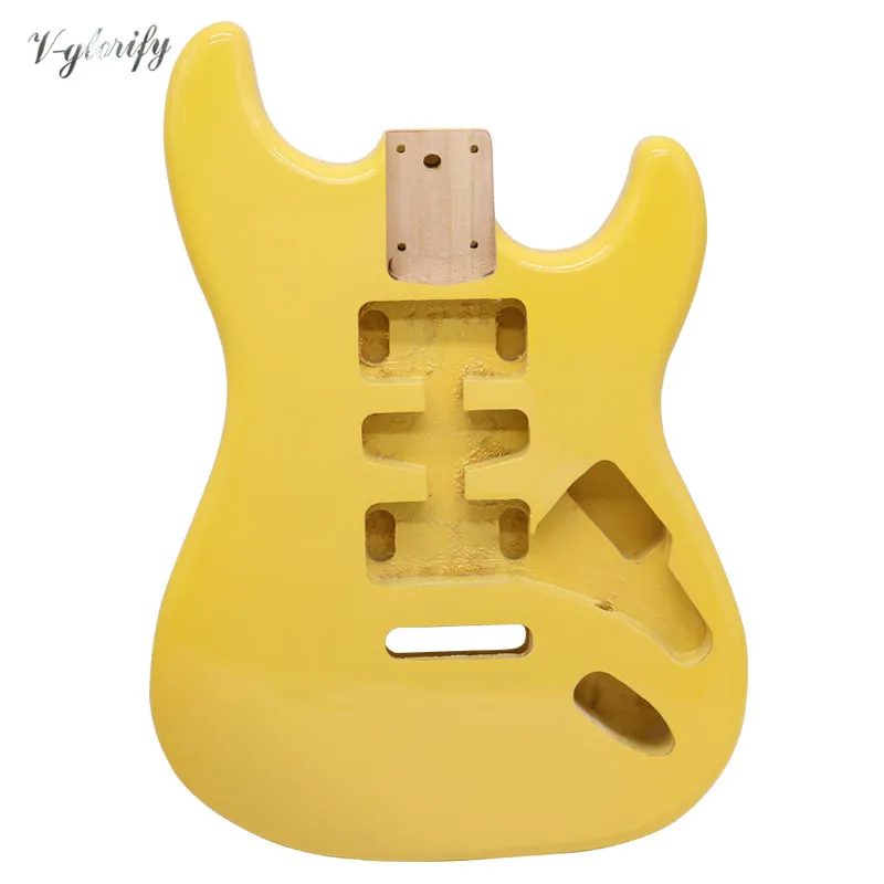 Geltona tuopos medienos ST elektrinė gitara kūno gitara barelį