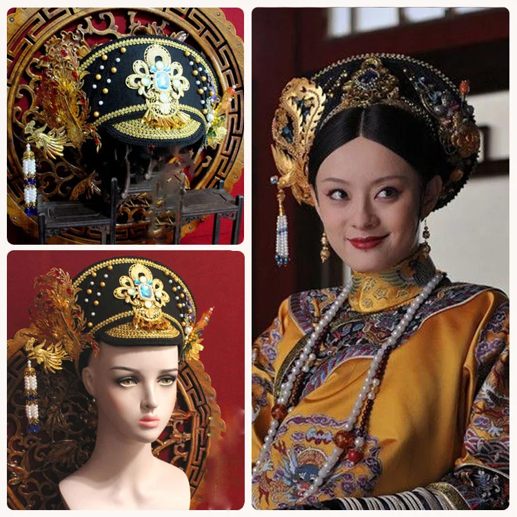 14 Dizaino Čing Dinastija Princesė ar Imperatorienė Skrybėlę Mao Dian Karšto Dramos Plaukų Tiara Ruyi Karališkoji Meilės Zhen Huan Dizaino Fotografija