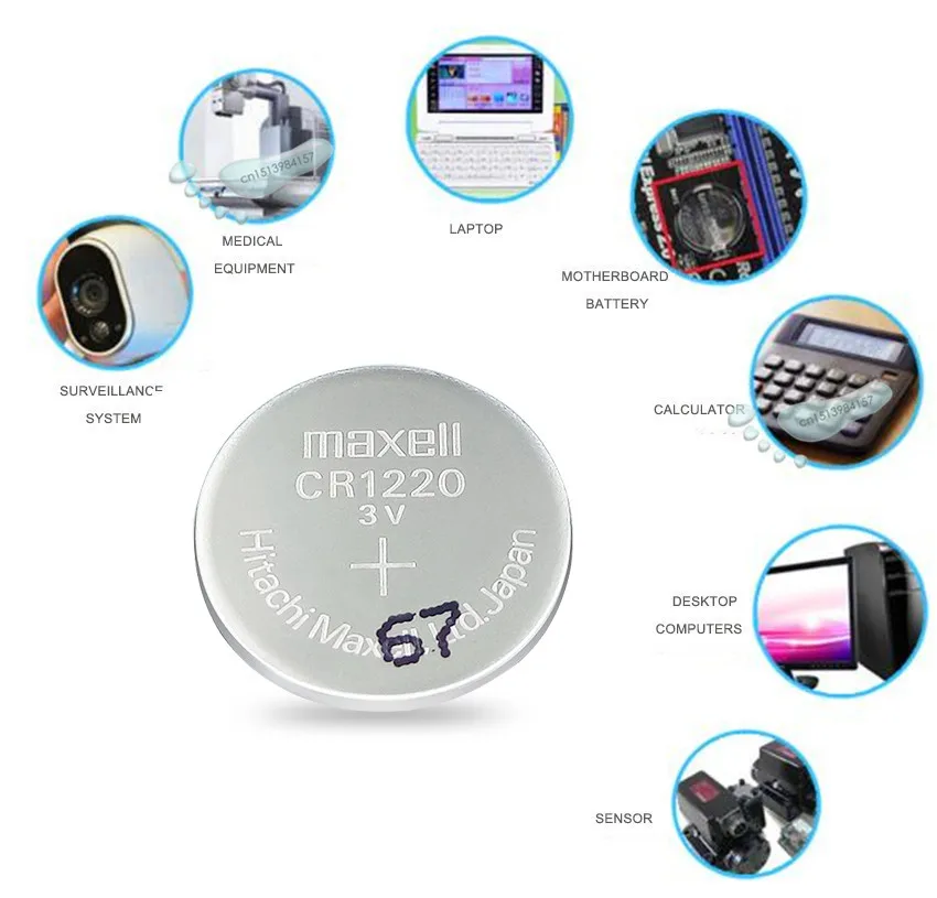 20pc Maxell Originalus CR1220 Mygtuką Cell Baterijos Laikrodžių Automobilio Nuotolinio Klavišą cr 1220 ECR1220 GPCR1220 3v Ličio Baterija