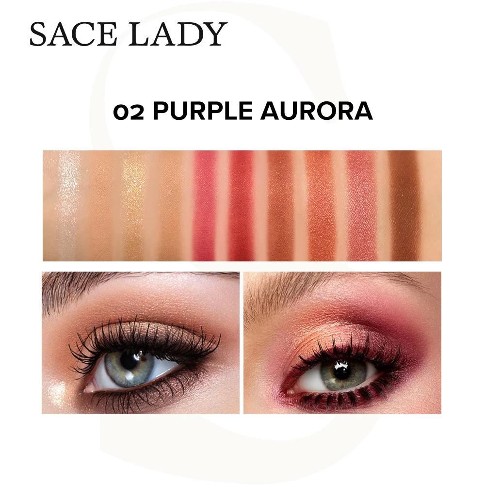 SACE LADY Matinis Eyeshadow Pallete Pigmentiniai Mirguliavimas Makiažas Natūralus Akių Atspalvių Pallete sudaro 10 Spalvų Kosmetikos Didmeninė