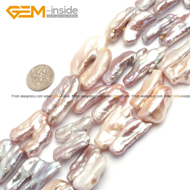 Perlas-viduje 15-18x20-30mm 15inch Gėlo vandens Didelės Granulės Laisvos formos Perlų Karoliukai Papuošalai Priėmimo Karoliukai 