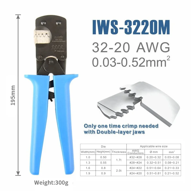 IWS-3220 Užspaudimo Replės crimper įrankis su 460pcs 