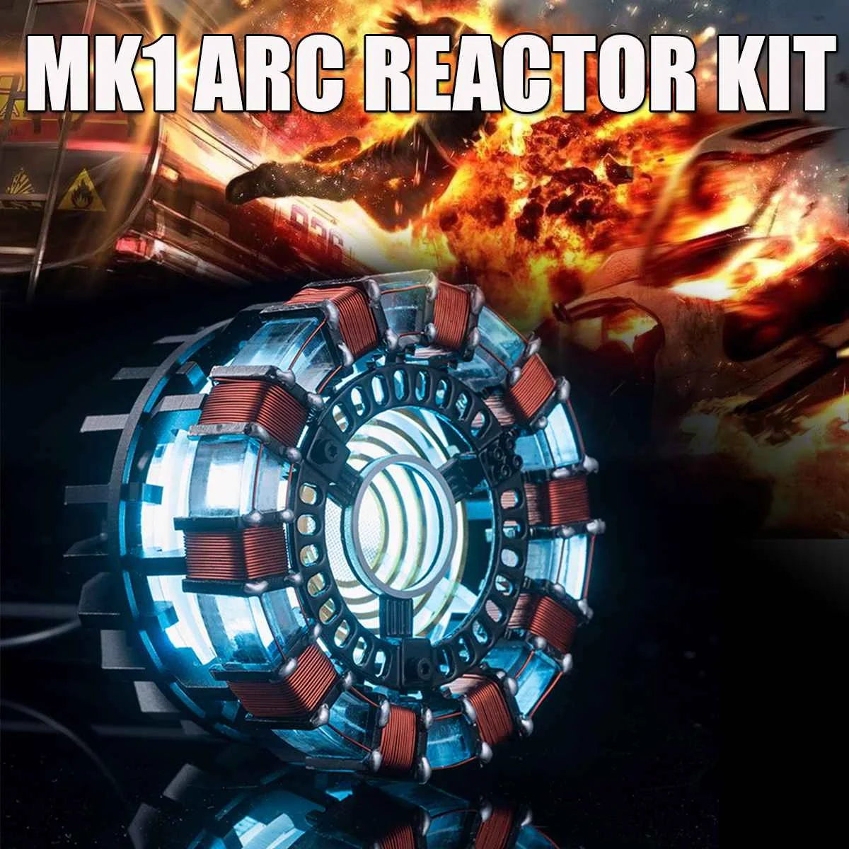 MKI/MK2 1:1 Masto Geležinis Žmogus Lanko Reaktoriaus Reikia Surinkti Reaktoriaus 8*8*6cm Su USB LED Šviesos Veiksmų Su anglų Vadovas