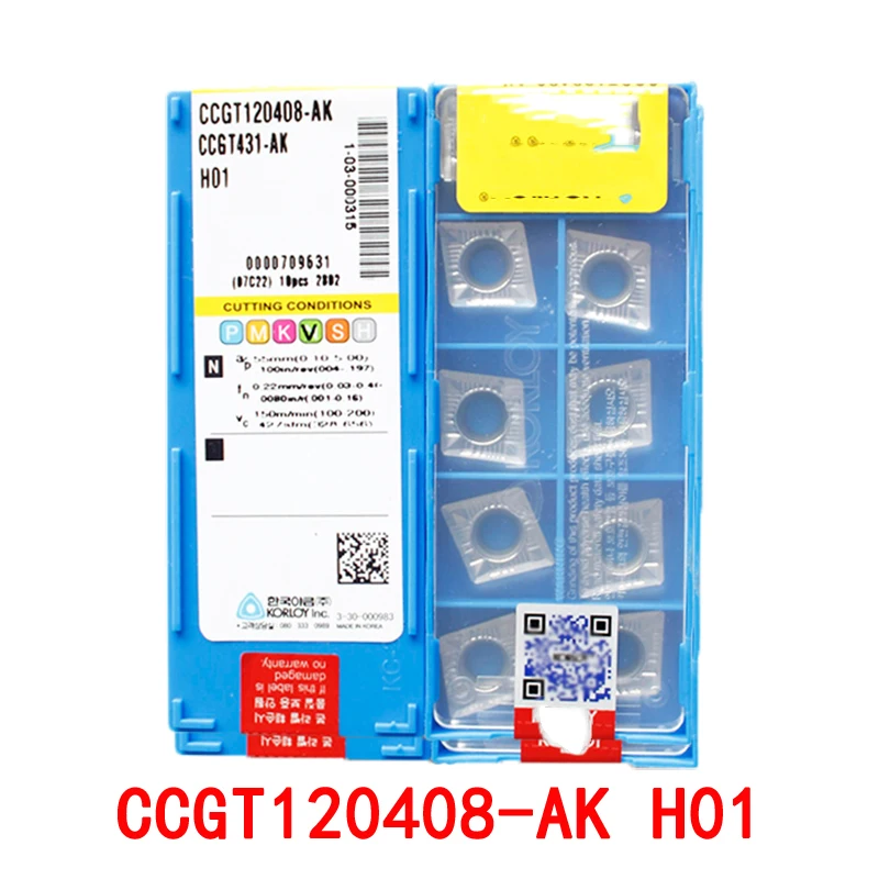 10vnt CCGT120404 AK H01 aliuminio įdėklais karbido vidaus tekinimo įrankis KCDT CNC tekinimo staklių pjovimo intarpai aliuminio vario