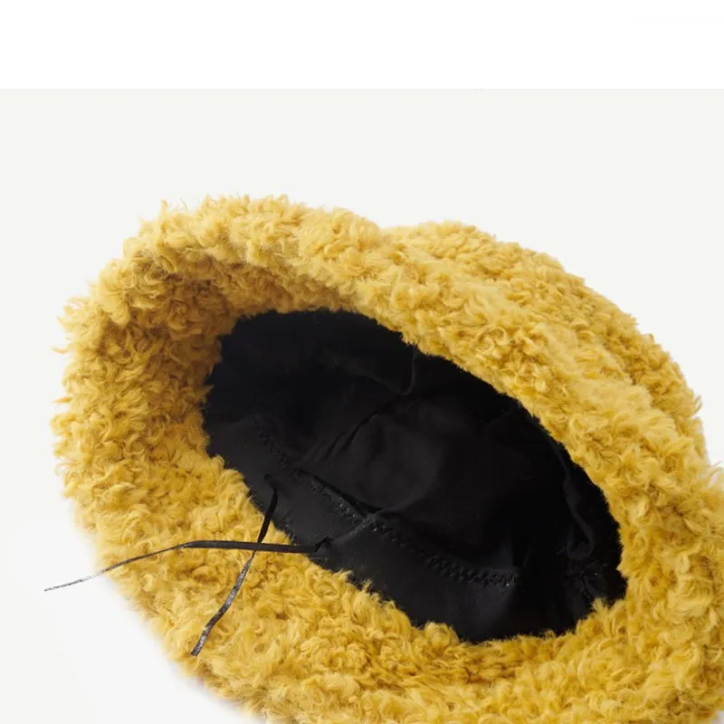 Mados Lauko Šiltas Pūkuotas Avių curl Dirbtiniais Kailiais žiemos Kibiro Kepurę moterims vientisos spalvos Žvejybos Bžūp Bob Panama Žvejys skrybėlę