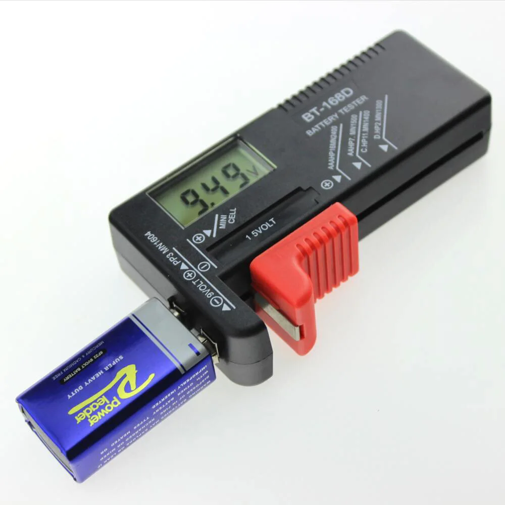 Universalus Skaitmeninis Akumuliatoriaus Testeris BT168 Elektroninių Voltų Baterija Tikrintuvas, AA, AAA, C, D, 9V Mygtuką Ląstelių Multi Dydis voltmetras