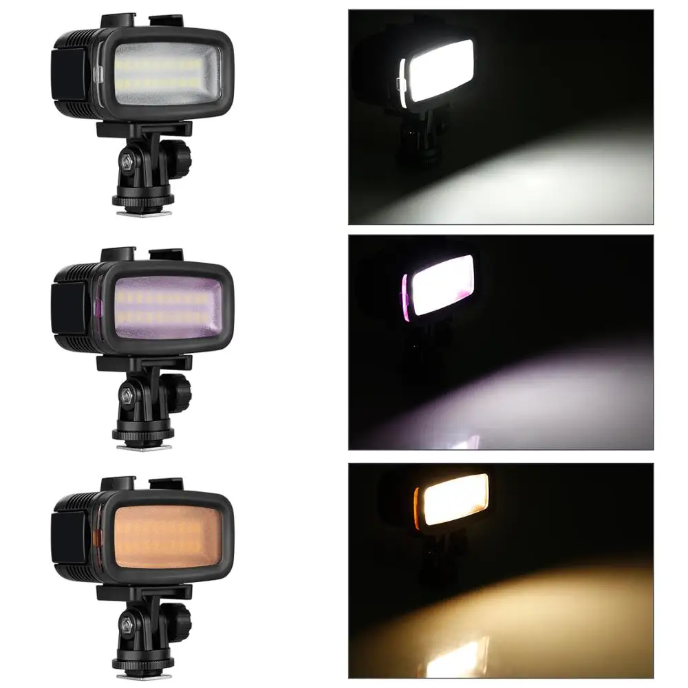 Neewer Vaizdo LED-20 20pcs po vandeniu 40m Nardymo Lempos Vandeniui Vaizdo LED Šviesos DV Kamera Gopro Hero4 3&kito Veiksmo Kameros