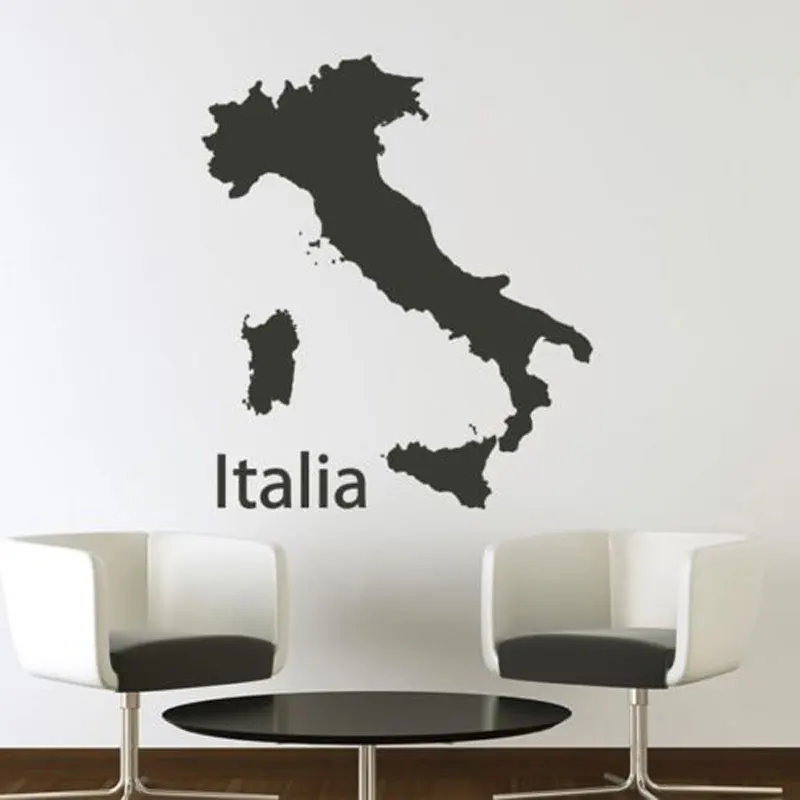 Italijos žemėlapį sienų lipdukai namų dekoro gyvenimo kambario, miegamasis vinilo meno aplikacijos sienų tapetai DT09