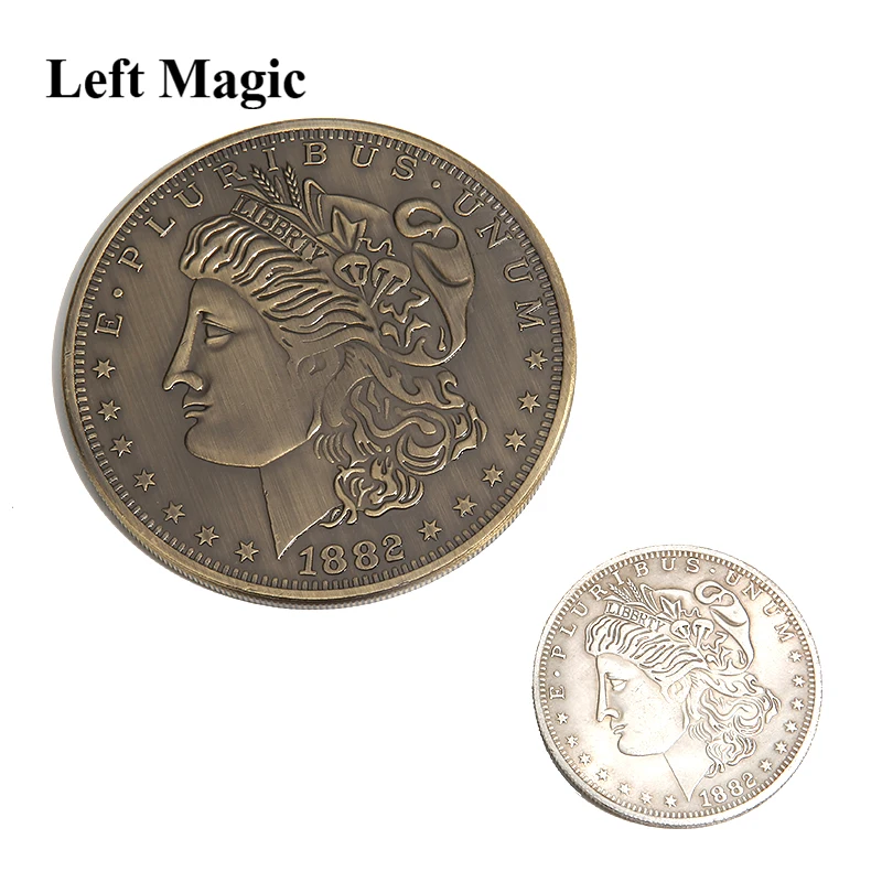 Jumbo Morgan Doleris (7cm) Magija Gudrybės Magas Arti Gatvės Iliuzijų Rekvizitai Priedai Rodomi Išnyksta Monetos Magia