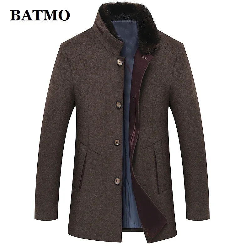 BATMO 2020 naują atvykimo žiemos aukštos kokybės vilnos atsitiktinis tranšėjos paltai vyrams,vyriški thicked vilnos švarkai plus-dydis M-6XL 1658