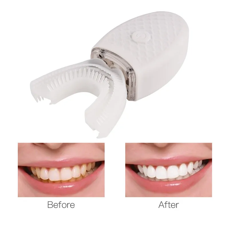 Automatinis Ultrasiybd Skalbti Elektros dantų šepetėlį U Tipo Dantų Šepetėliu USB Įkrovimo Dantų Balinimo Švaresnis su Mėlyna Šviesa