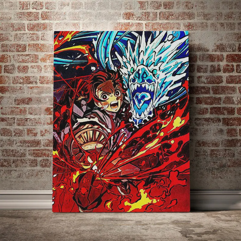 Drobė Paveikslų Vaikas Sienos Meno HD Spausdinimo Anime Plakatu, Namų dekoro Demon Slayer Tanjiro Šiuolaikinio Gyvenimo Kambario Modulinės Nuotraukas