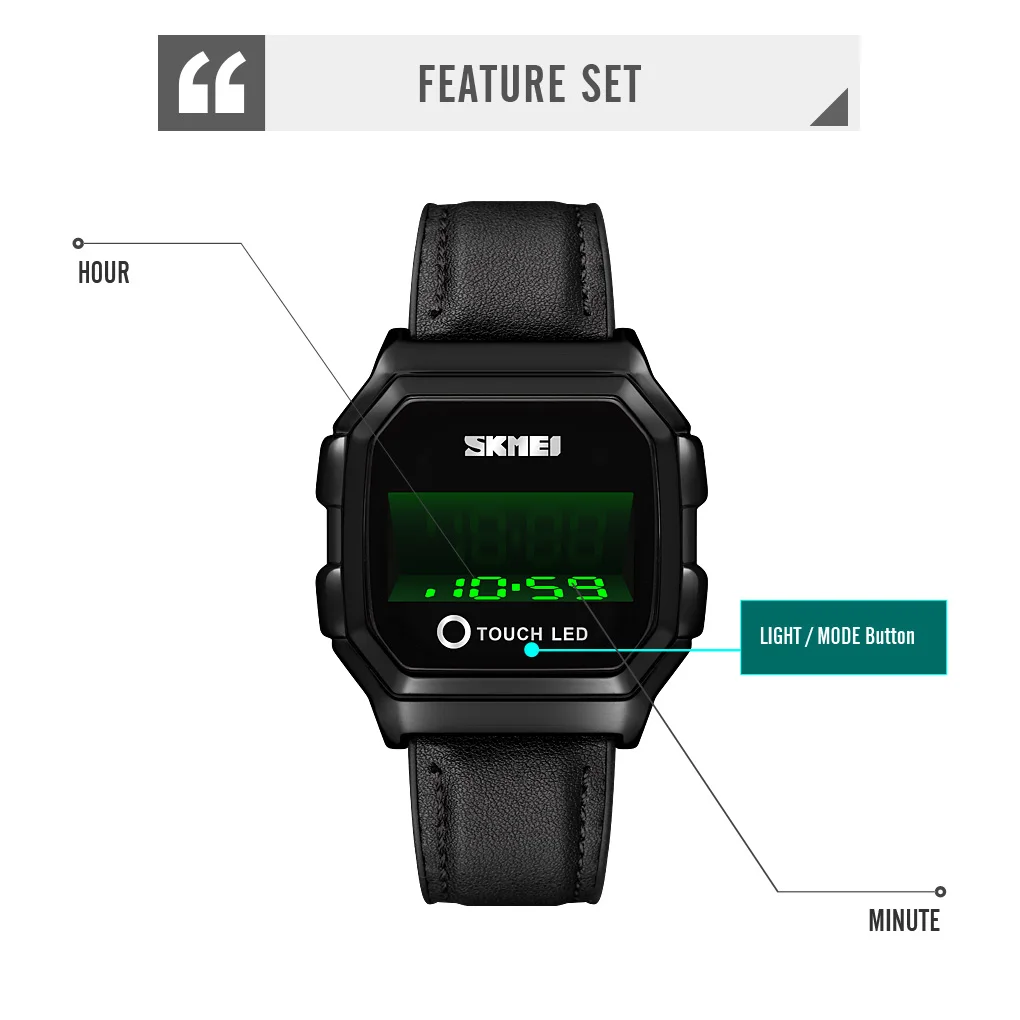 SKMEI Touch LED Skaitmeniniai Laikrodžiai Mens Data Laikas Kūrybos Vyrų Laikrodžiai Mados Vandeniui Touch Žiūrėti Vertus reloj hombre