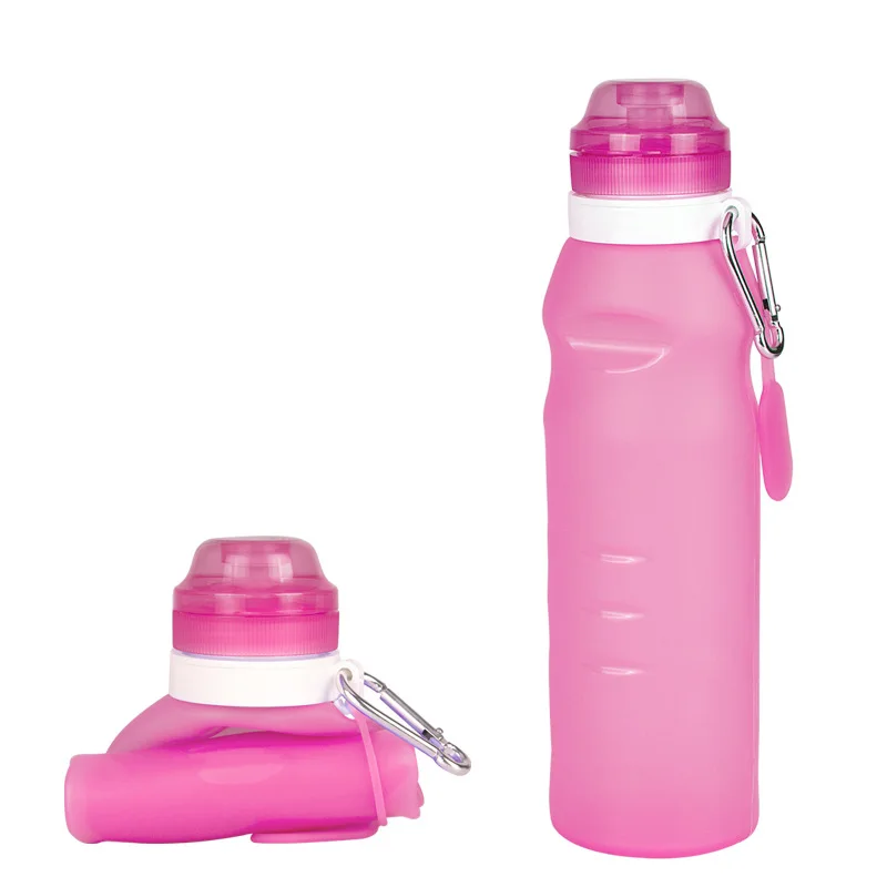 600ML Silikono Išardomi Vandens Butelis BPA NEMOKAMA Lauko Keliauti Dviračiu Geriamojo Vandens Sulankstomas Butelių