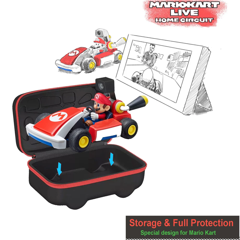 Mario Kart Live Atveju Nintendo Jungiklis Atsparus Vandeniui Sunkiai Shell Raštas Saugojimo Krepšys Nintend Jungiklis Priedai