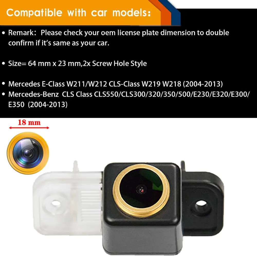 HD 1280 x 720P Galinio vaizdo Kamera Mercedes E-Class W211 W212 CLS-Class W219 W218 CLS550 CLS300 320 350 500 E230 E300 E320 E350