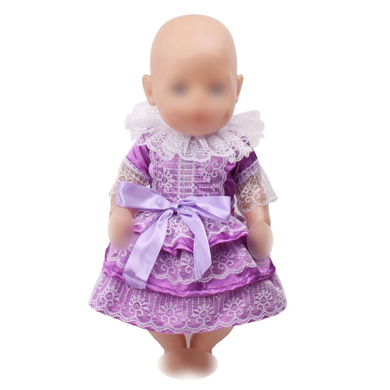 43 cm kūdikių lėlės Suknelė jaunikliai Juodi nėriniai vakare gown žaislai sijonas tinka American 18 colių Mergaičių lėlės f387