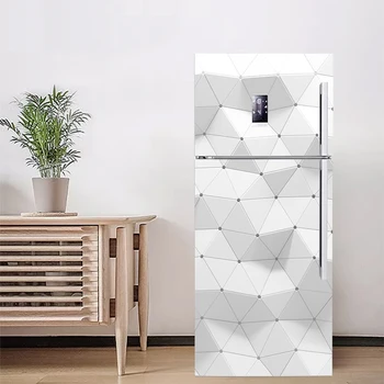 3D Vivid Poveikis Geometrijos Modelį, Šaldytuvas Lipdukas PVC Šaldytuvo Dureles Virtuvės lipnios Sienos Lipdukai, Tapetai, Dekoras