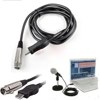 3M USB Male, kad XLR Female Mikrofonas Mikrofono Link Cable Adapter USB Gitara Fortepijono Muzikos Mic Link Cable Surport Win7/VISTA/XP/2000