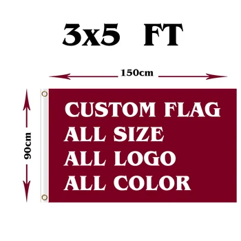 3x5ft užsakymą vėliavos dvipusės už užsakymą kiekis
