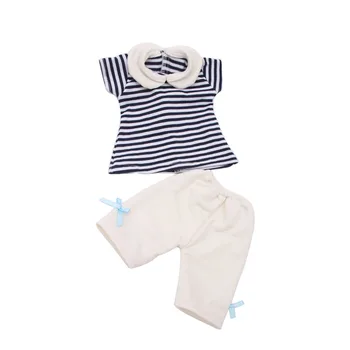 43 cm, kūdikių lėlės, drabužiai naujagimiams Atsitiktinis balta juostele kostiumas žaislai suknelė tinka American 18 colių Mergaičių lėlės f291